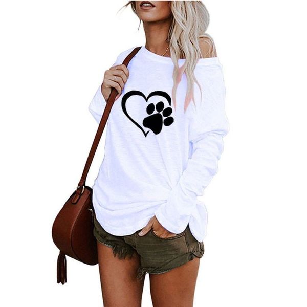 

fashion women's autumn new print medium length irregular t-shirt, Black;gray