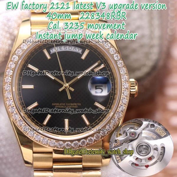 

ewf v3 upgrade version 40mm cal.3255 automatic diagonal plaid dial 228348 mens watch 18ct gold case bracelet eternity watches 228398 228238, Slivery;brown