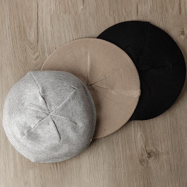 

2021 fashion women spring beret caps korean french girl artist hat elegant ladies retro vintage plain beret, Blue;gray