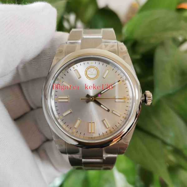 

bp men watches 316l 124300 41mm 126000 36mm stainless steel luminescent silver dial good 2813 movement mechanical automatic mens watch wrist, Slivery;brown