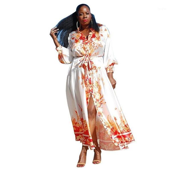 

summer fashion style 2020 african women polyester long sleeve plus size long dress xl-5xl1, Red