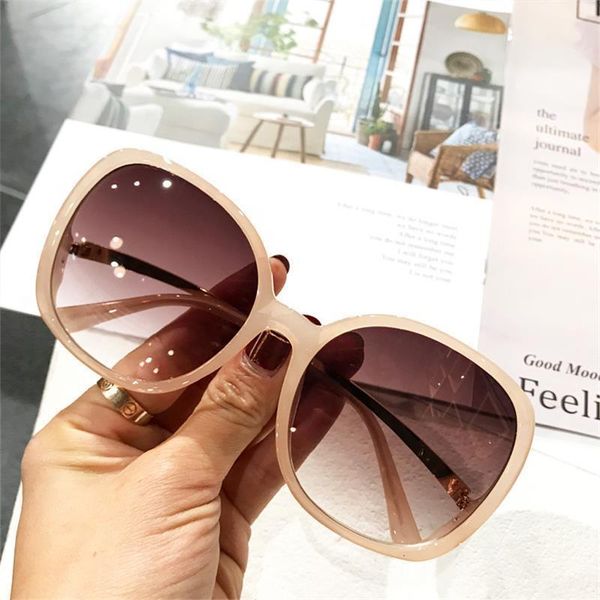 

korean transparent round big frame sunglasses female hipster harajuku retro square sunglasses luxury fashion shades for women1, White;black