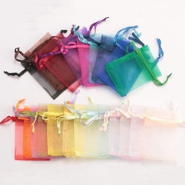 

wholesale 16 color 100pcs lot 912cm organza christmas wedding gift bags candy bag jewelry packing drawable organza bags pouch wmtbes xhhair