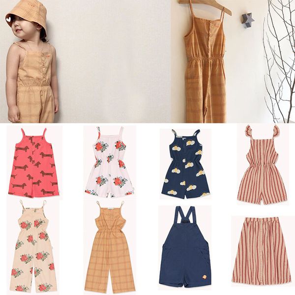 

2020 new arrivals tao children girls fashion overalls cute summer sling overall toddler girl summer clothes beautiful hawaii y200704, Blue