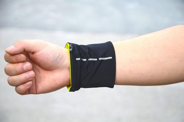 

wrist support by dhl 500pcs outdoor running cycling band wrustband wallet safe storage zipper wraps sport strap bracers, Black;red