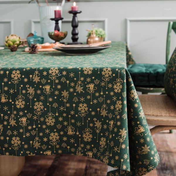 

new year tablecloth green bronzing christmas pattern table cloth pillowcase wedding decoration banquet table cover textiles1