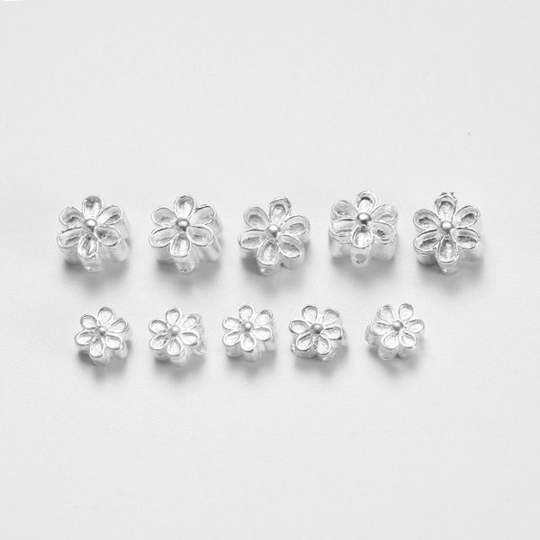 

1pcs 6mm 8mm 925 sterling silver beads flower shape silver beads loose spacer silver beads bracelet necklace jewelry making diy