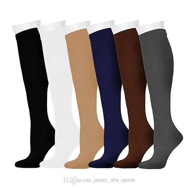 

21 nylon breathable men sports pressure socks gym fitness compression stocking leg protector seasons wearable m l, Black