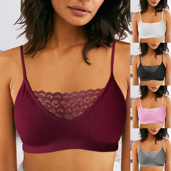 

2020 fashion women lace vest chest cropped small straps elastic cage camisole tank new sports vest1, Black;white