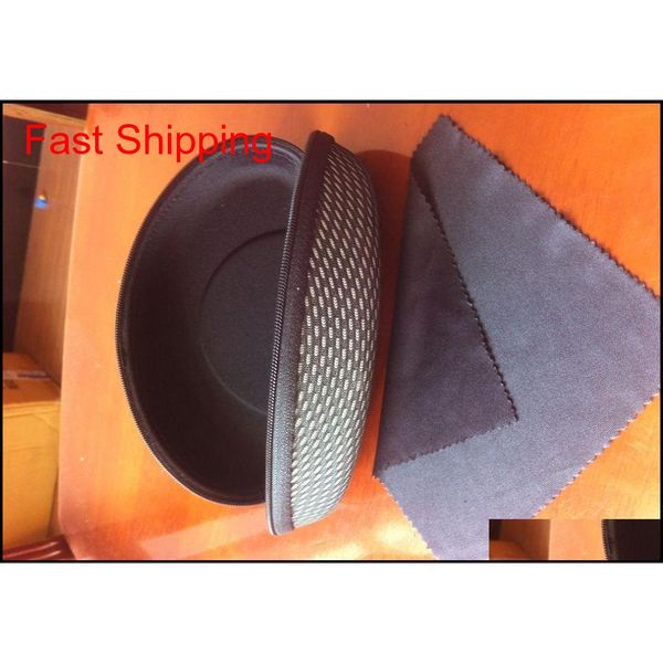 

a++hard case zipper hook sunglasses box cloth compression glasses case black metal plastic sports sun glasses case box + cloth pwob9