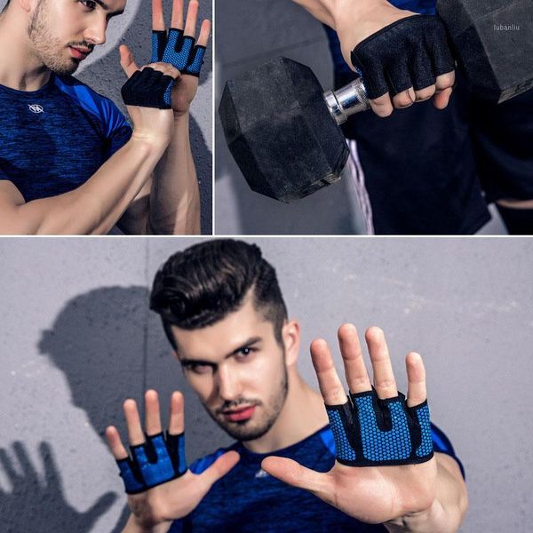 

wrist support 1 pair anti-slip workout gloves palms protector dumbbell grips pads weight lifting sec881, Black;red