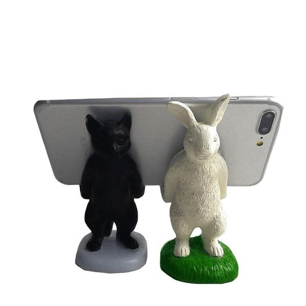 

cartoon rabbit resin lazy mobile phone holder