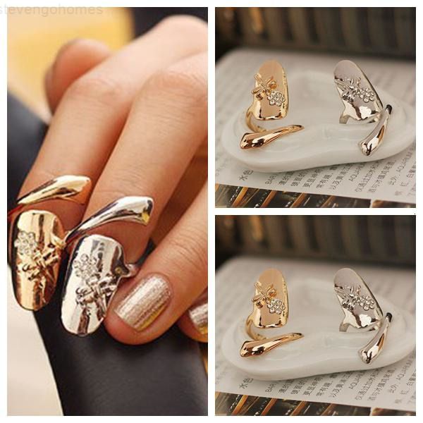

retro dragonfly wholesale queen exquisite design rhinestone cute plum snake gold/silver ring finger nail rings