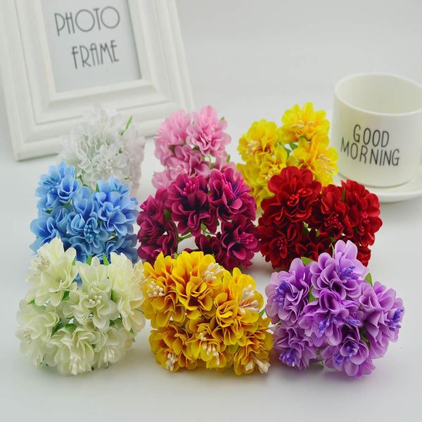 

6шт шелковый гвоздик розетки свадьба дома декоративные цветы скрапбукинг diy рукоделия венки подарки коробки искусственные цветы jllgqy