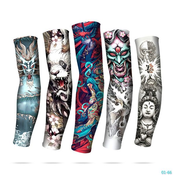 

new full flower arm tattoo sticker skeletons and roses temporary tattoo stickers water transfer tattoo sleeve body art 01-66