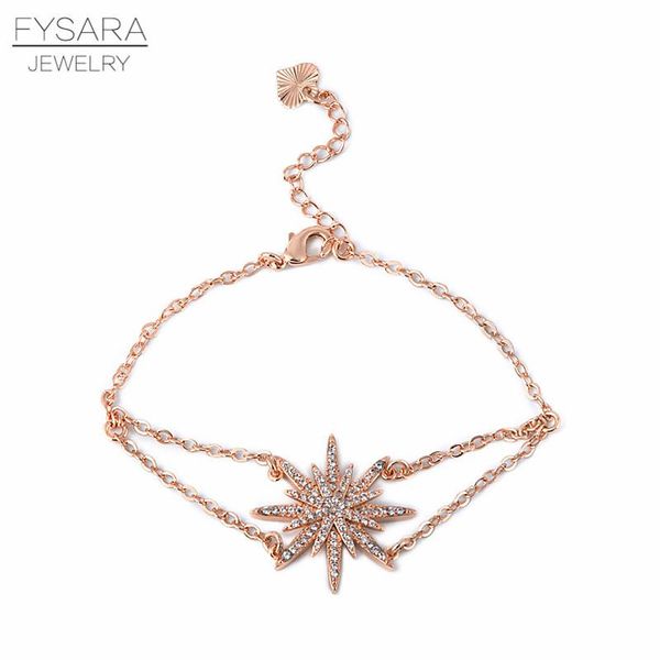 

fysara модные австрийские кристаллы снежинки шарм браслеты цепные браслеты женские браслеты ювелирные изделия невеста свадьба рождественский, Black