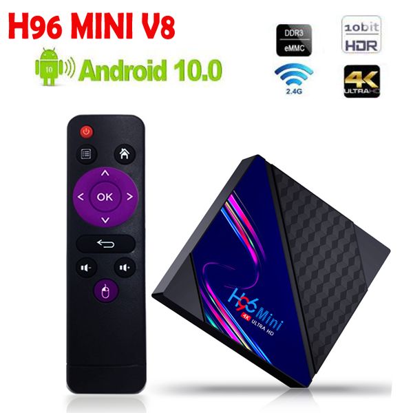 H96 MINI V8 Android 10 TV Box RK3228A 1G 8G/2G 16G Media Player 2,4G WiFi 100M