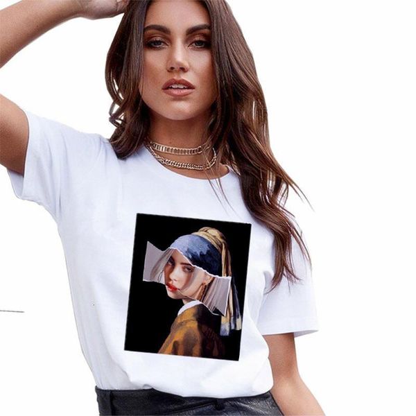 

новая футболка женщин повседневная смешная панк печать футболка harajuku kawaii мода женская футболка лето с коротким рукавом верхняя улична, White