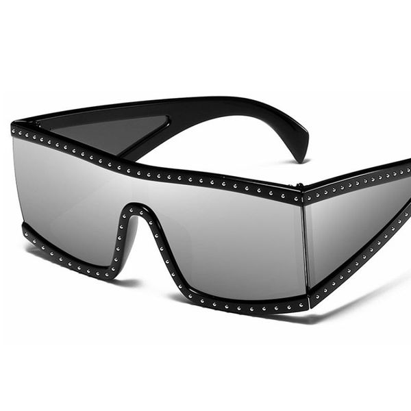 

sunglasses oversize retro women mirror fashion designer sun glasses square female brand shades, White;black
