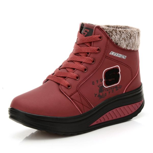 

2021 new tonification of women tennis cunha tornozelo winter boots warm furry breath showcase d'gross-soled water ladies grease shoes l, Black