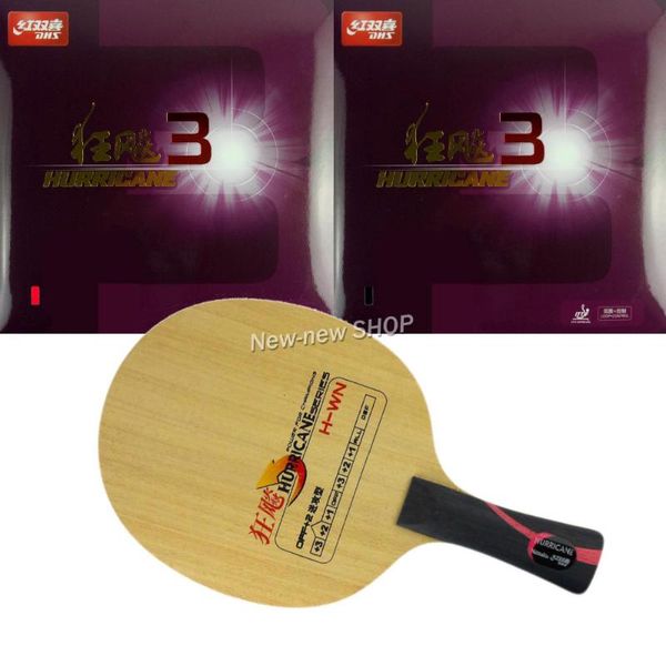

pro combo racket dhs hurricane h-wn with 2 pieces hurricane3 rubbers