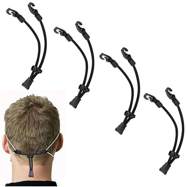 

10pc extender anti-tightening protector holder ear rope extenders adjustment buckle diy mask accessories, Slivery;black