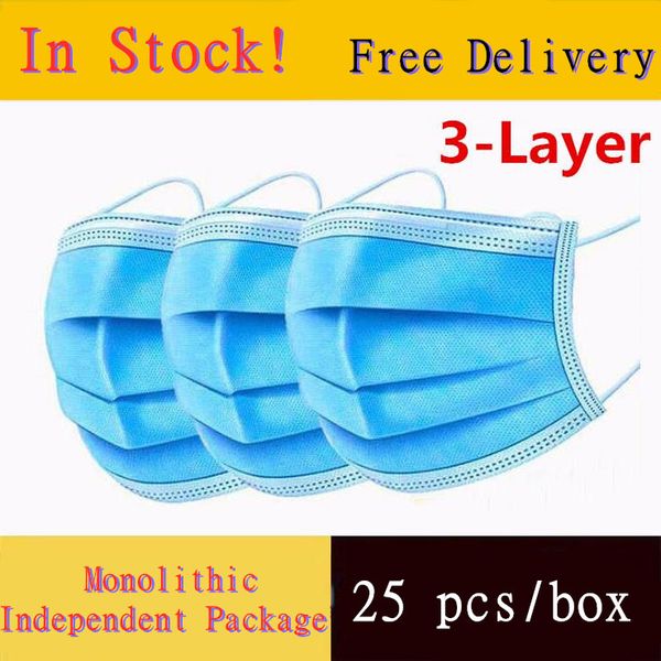 

retail packaging disposable blue melt blown cloth protective non-woven dust mask 3 layer protection spot ing