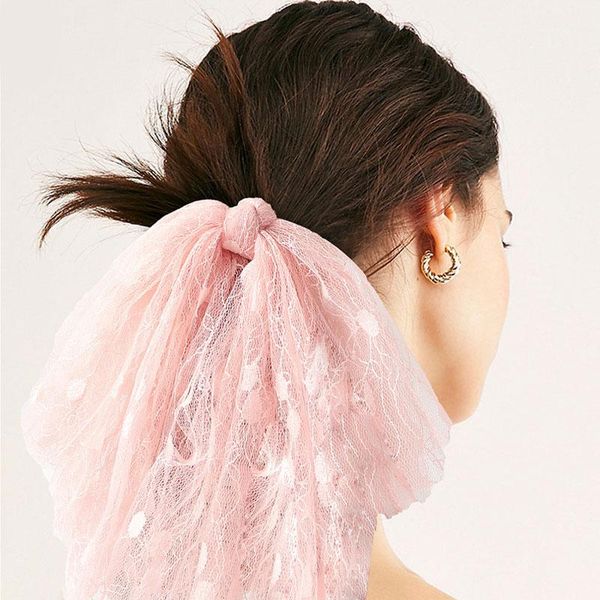 

korea solid color satin chic hair ties hair ropes women headbands elastic chiffon bow rubber bands hair accessories jewelry q bbyseg