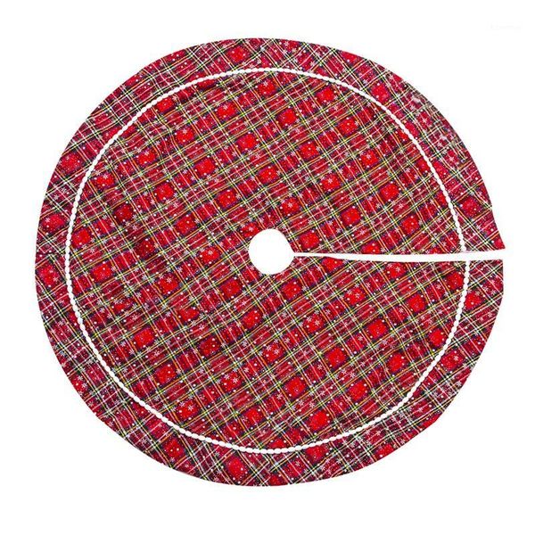 

1pcs christmas tree skirts fur carpet merry christmas decorations for home xmas tree skirts new year decoration plaid1