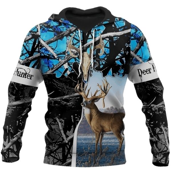 

new hoodie beutiful deer hunting camo 3d printed hooded sweatshirts casual streetwear hoody wholesale and retail 201020, Black
