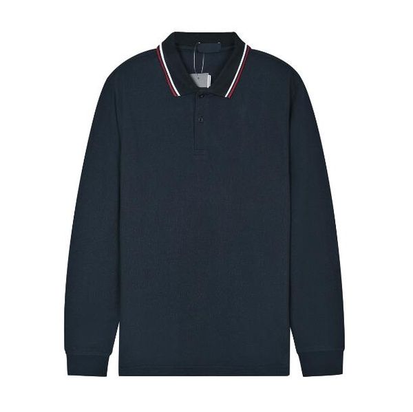

new england men cotton fred polo shirt long sleeve comfortable solid polos uk casual wear winter slim fit perry t-shirts navy blue black, White;black