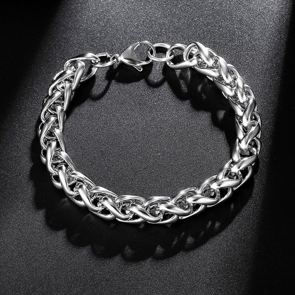 

link, chain never fade 316 stainless steel men bracelet jewelry man wristband charm braclet for male accessories hand cuff, Black