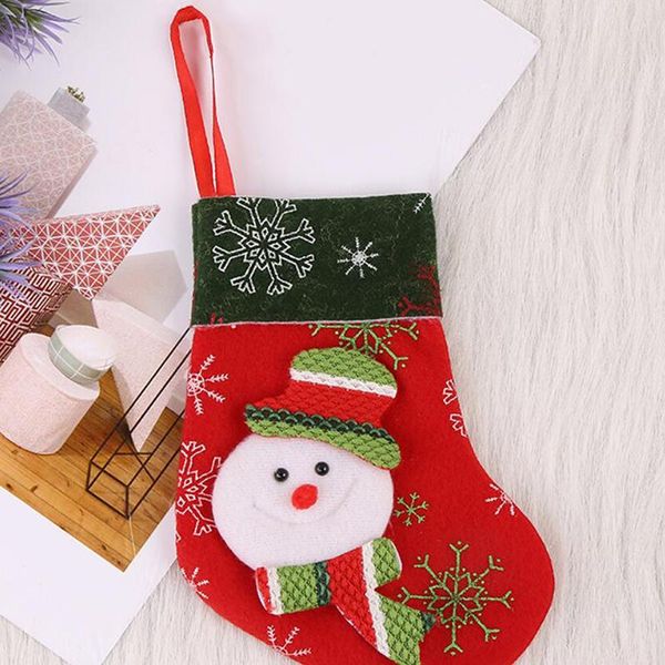 

christmas decorations 1pcs stocking mini sock santa claus snowman hanging ornaments deer bears decoration xmas candy gift bag