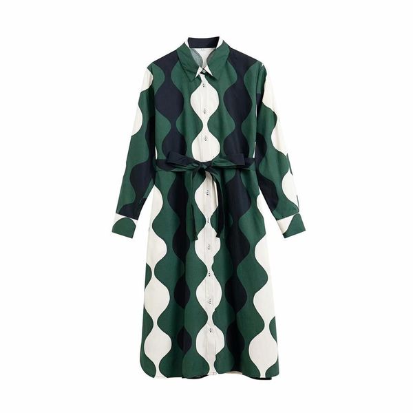 

2020 new dress of thread the female lapel impression polo dress of long sleeve, high female waist dress of spring and autumn clothes h0086, Black;gray