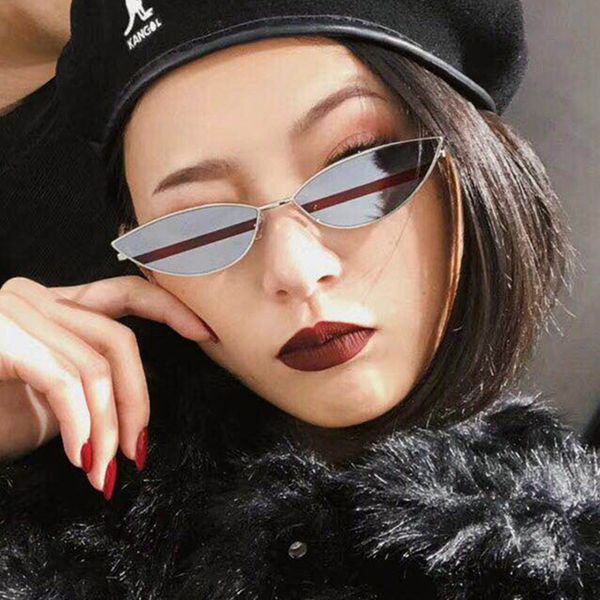 

cute fashion little black red pink cat eye sunglasses retro shadow women