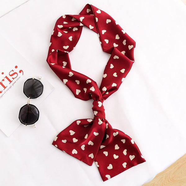 

2021 beautiful print luxury bag strap scarf women silk scarf fashion head headwear long scarves bag accessories ribbon, Blue;gray