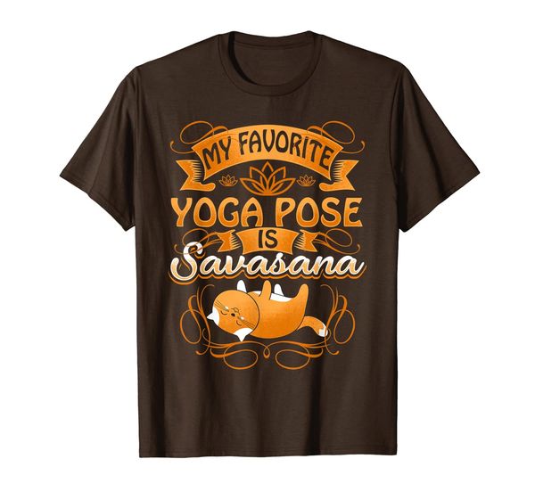 

my favorite yoga pose is savasana zen cat mom yogi namaste t-shirt, White;black