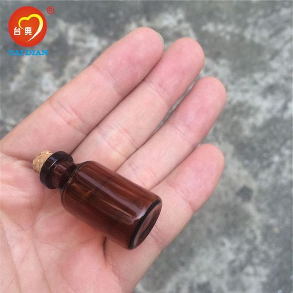 

18*40*7mm 5ml mini brown glass jars with cork empty tiny glass jars gift 5ml glass bottles vials 100pcs jllgyj