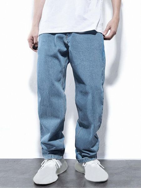 

men solid straight leg jeans w2nm#, Blue