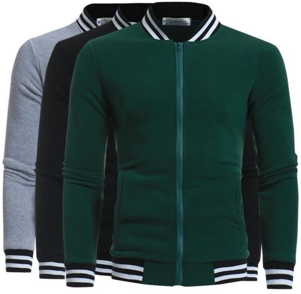 

matching 2020 stand collar sweater color men's zipper stitching baseball jacket, Gray