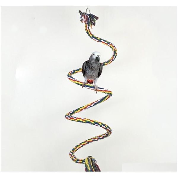 

pet birds parrot toys cockatoo parakeet bird swing budgie cotton climbing rope standing rod for qyliph bdenet