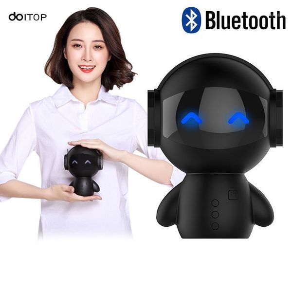 

doimini cute robot wireless bluetooth speaker power bank tf card hand-call micro bass smartphones pc loudspeaker box a31