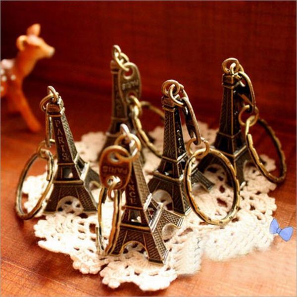 

lovers advertising ring gift couple keychain alloy retro eiffel key chain tower designer keyring, Silver