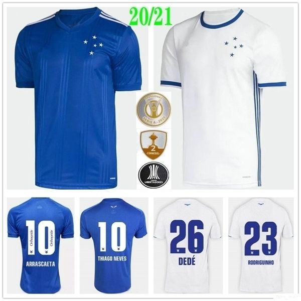 

2020 new cruzeiro soccer jerseys de arrascaeta thiago neves robinho romero custom 20 21 home away blue white football shirt uniform, Black;yellow