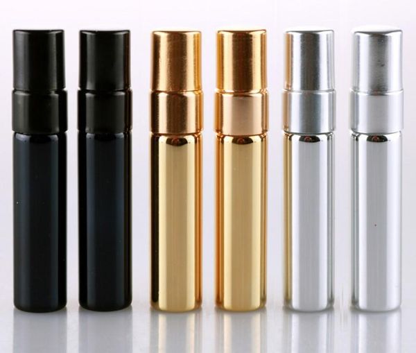 

storage bottles & jars 50pcs 5ml gold/silver/black travel refillable glass perfume bottle with sprayer~ empty atomizer