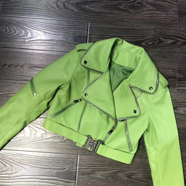 

women's leather & faux real lamb jacket ladies genuine, Black