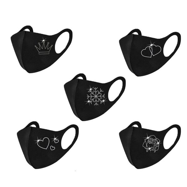 

face mask designer 2021 inlaid christmas diamond mouth masks men women hanging ear glitter sequin black facemask wholesale 10 ngtsw