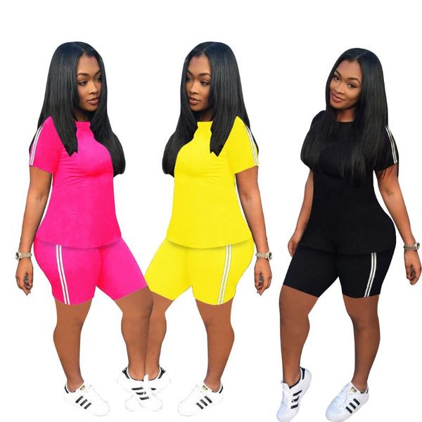 

28s3756 summer women casual two piece set and solid o-neck strioed pants tracksuit sweatsuit outfits, Gray