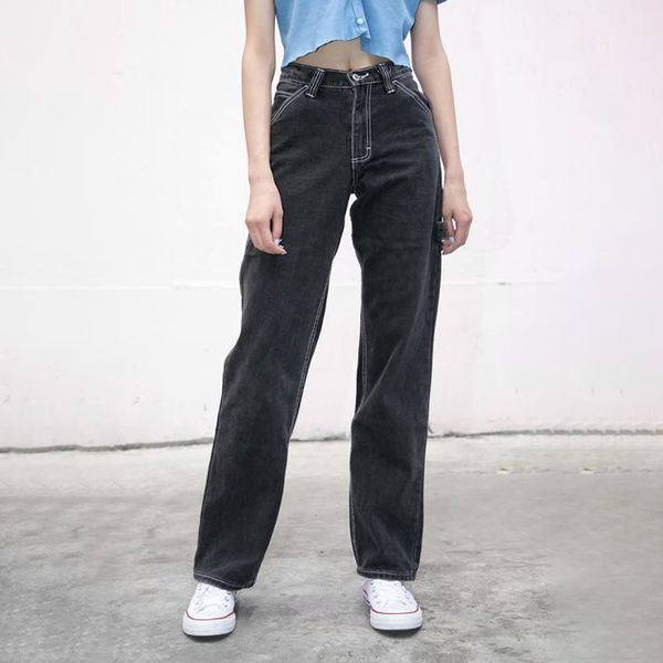 

unuth girls vintage slim black jeans 2021 spring-autumn fashion ladies low waist streetwear denim pants chic women pant y1214, Blue