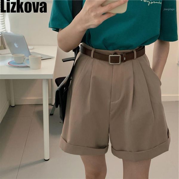 

lizkova summer black casual suit shorts women high waist korean harem short pants girls vintage harajuku cargo pants1, White;black